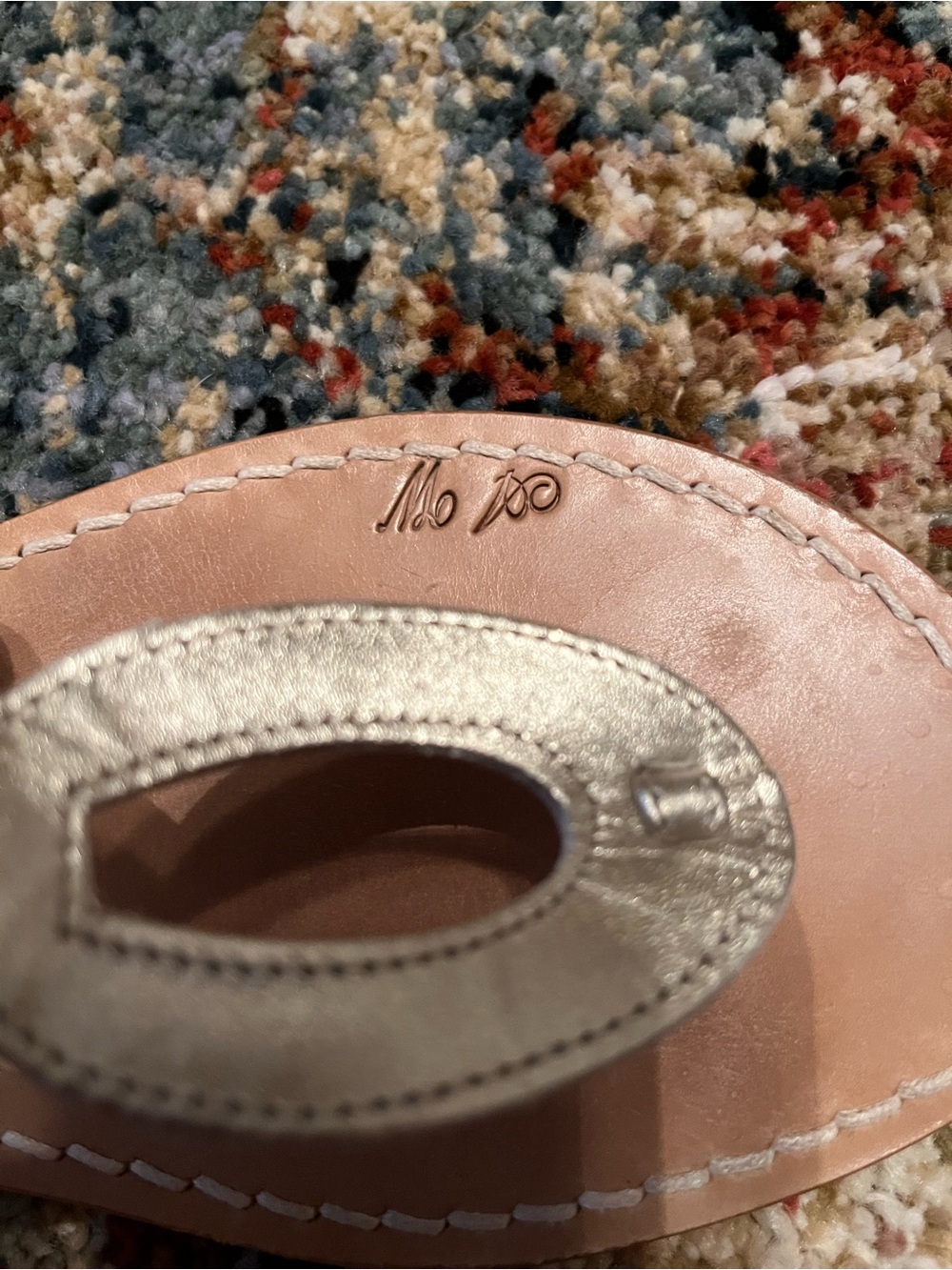 Almafi Bellogrado Anni ‘70 Platino light gold Leather Toe-Loop Sandals - Women's - Picture 5 of 8